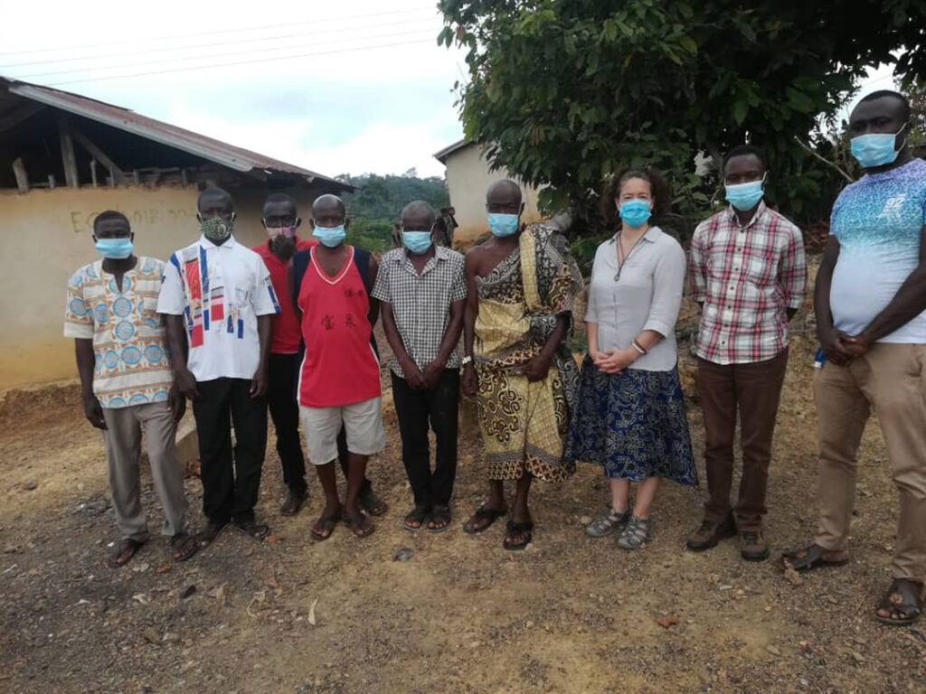 Kristy Leissle with village leaders in Ghana